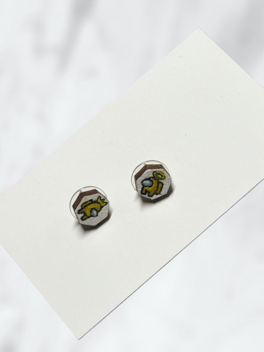 Handmade Yellow Among Us Earrings